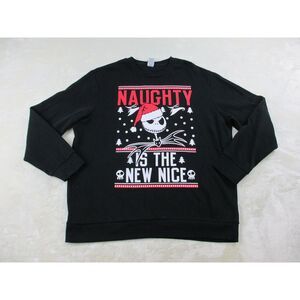 Disney Sweater Mens Extra Large Black Nightmare Before Christmas Jack‎ Pullover